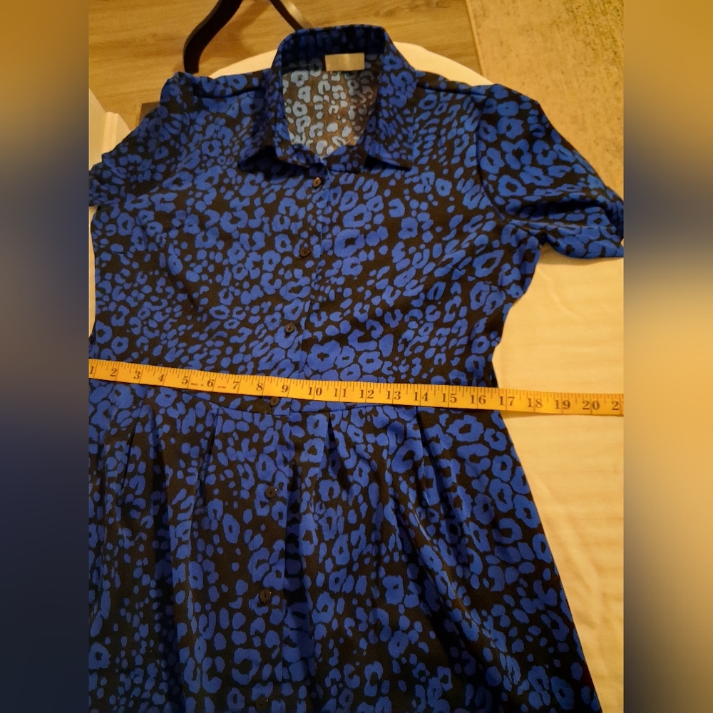 Black And Blue Long Sleeve Dress Size Small - Picture 9 of 10